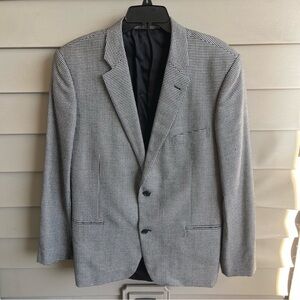 Loro Piana John W Nordstrom 100% Cashmere Sport Coat 46L Black White Houndstooth